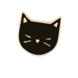 Cat Head Black Pin Badge For Cat Lovers